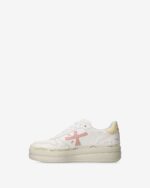 Sneakers Premiata Donna In Pelle Bianca e Spoiler Giallo art. Micol 8196 - immagine 3