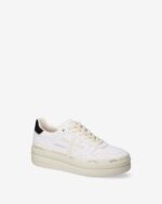 Sneakers Premiata Donna In Pelle Bianca e Spoiler Nero art. Micol 8197 - immagine 2