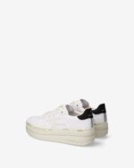 Sneakers Premiata Donna In Pelle Bianca e Spoiler Nero art. Micol 8197 - immagine 4