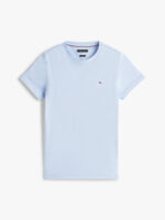 T-shirt slim fit in cotone Uomo Tommy Hilfiger Celeste con Bandierina ricamata art. MW0MW10800 C10 - immagine 3