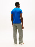 T-shirt Uomo Tommy Hilfiger Slim fit Blu Elettrico in Cotone con Bandierina cod MW0MW10800 C3D - immagine 2