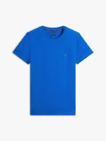 T-shirt Uomo Tommy Hilfiger Slim fit Blu Elettrico in Cotone con Bandierina cod MW0MW10800 C3D - immagine 3