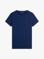 T-shirt slim fit in cotone Uomo Tommy Hilfiger Blu Notte con Bandierina ricamata art. MW0MW10800 DCC - immagine 3