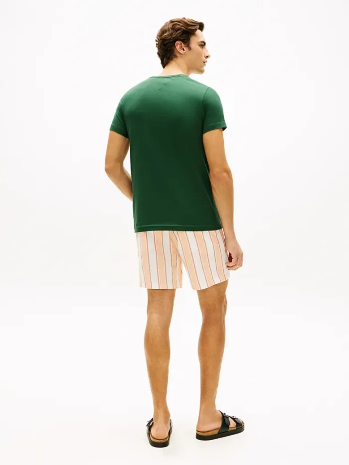 T-shirt slim fit in cotone Uomo Tommy Hilfiger Verde con Bandierina ricamata art. MW0MW10800 MBN, foto 2 di 3