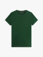 T-shirt slim fit in cotone Uomo Tommy Hilfiger Verde con Bandierina ricamata art. MW0MW10800 MBN - immagine 3