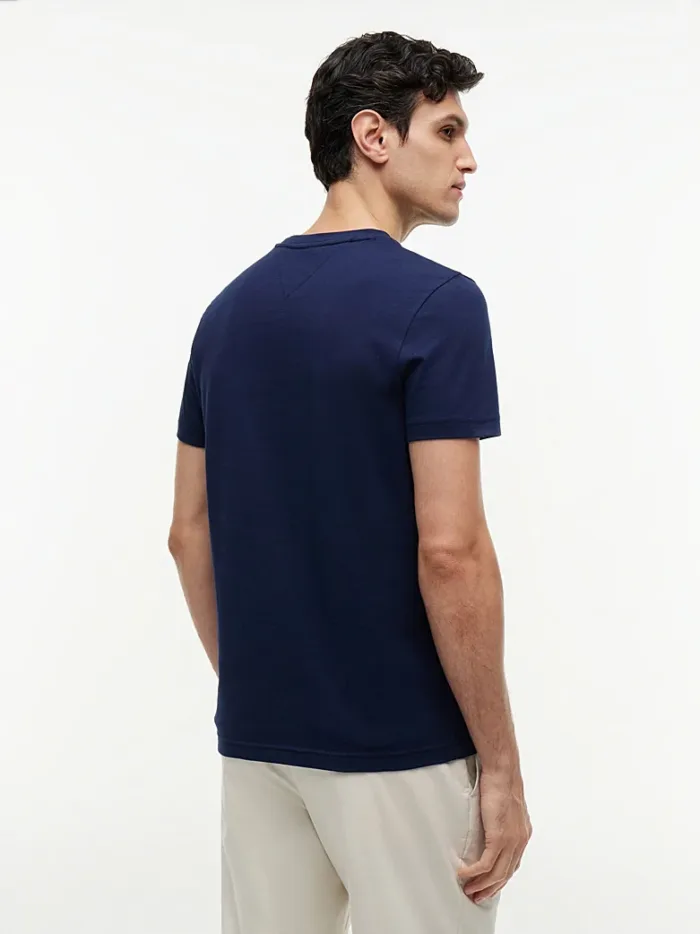 T-shirt Slim fit in jersey Uomo Tommy Hilfiger Blu con Logo Ricamato art. MW0MW11797 DCC, foto 2 di 3