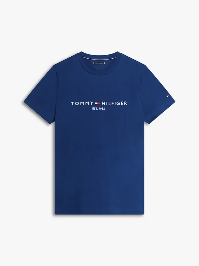 T-shirt Slim fit in jersey Uomo Tommy Hilfiger Blu con Logo Ricamato art. MW0MW11797 DCC, foto 3 di 3