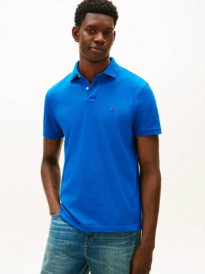 Polo 1985 regular fit in piqué Uomo Tommy Hilfiger Blu Elettrico art. MW0MW17770 C3D, foto 1 di 3