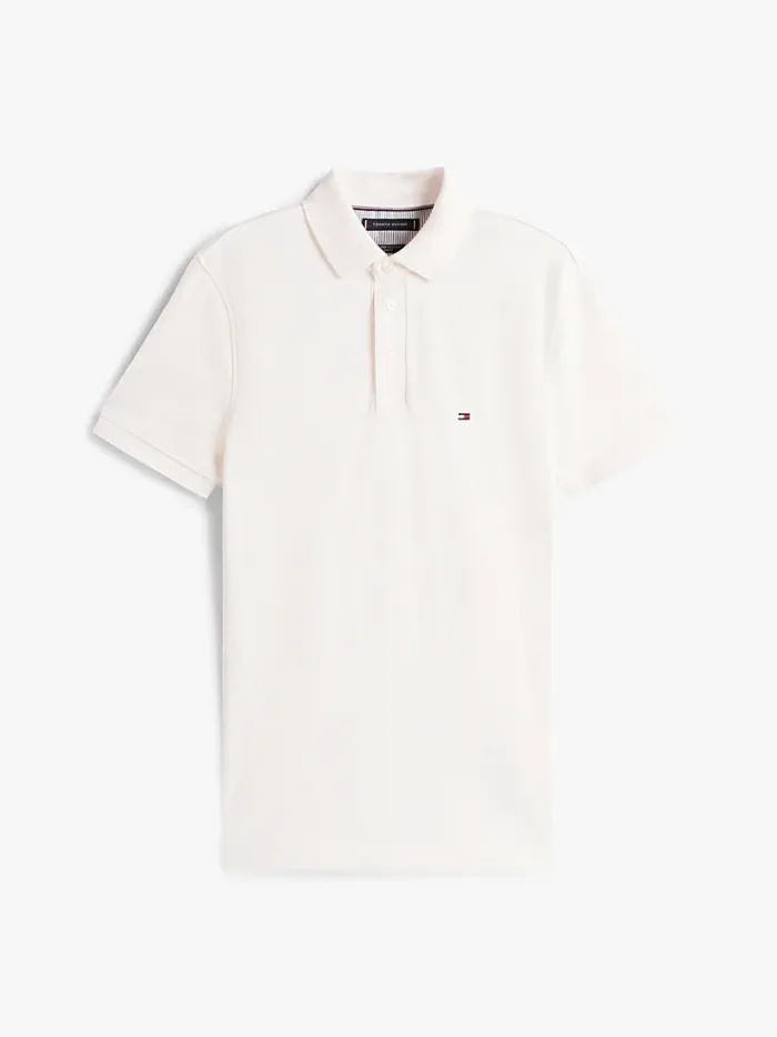 Polo Slim fit in piqué di cotone Uomo Tommy Hilfiger Avorio art. MW0MW17771 Z00, foto 3 di 3