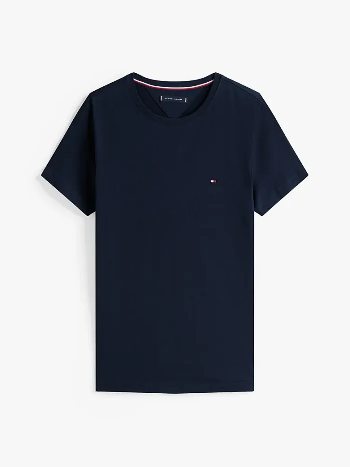 T-shirt Uomo Tommy Hilfiger Slim fit Blu in Cotone con Bandierina cod MW0MW27539 DW5, foto 5 di 5
