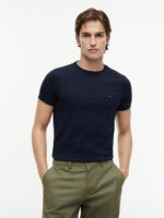 T-shirt Uomo Tommy Hilfiger Slim fit Bianco in Cotone con Bandierina cod MW0MW27539 DW5