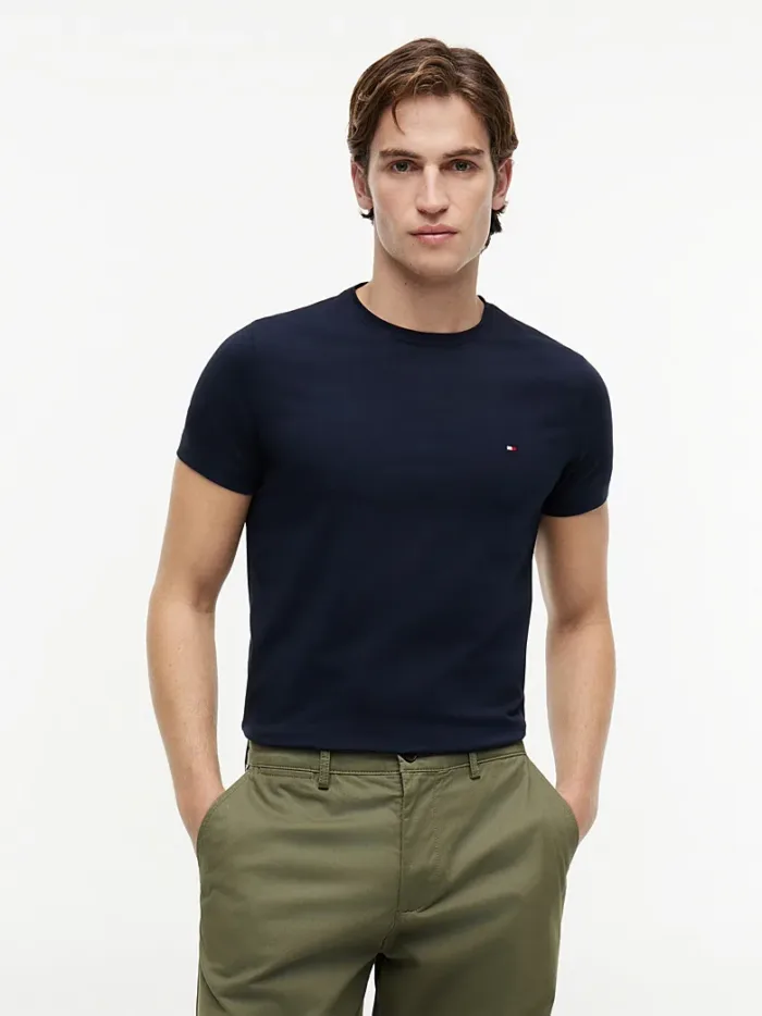 T-shirt Uomo Tommy Hilfiger Slim fit Blu in Cotone con Bandierina cod MW0MW27539 DW5, foto 1 di 5