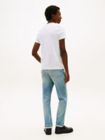 T-shirt Uomo Tommy Hilfiger Slim fit Bianco in Cotone con Bandierina cod MW0MW27539 YBR - immagine 4