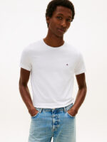 T-shirt Uomo Tommy Hilfiger Slim fit Bianco in Cotone con Bandierina cod MW0MW27539 YBR