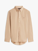 Camicia Uomo Tommy Hilfiger in Popeline Beige Tortora Fit cod MW0MW37550 AFE