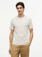 T-shirt Uomo Tommy Hilfiger Avorio con Logo Frontale art. MW0MW39995 ACG