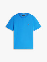 T-shirt regular fit in cotone Uomo Tommy Hilfiger Blu Chiaro con Bandierina ricamata art. MW0MW39995 C4U - immagine 3