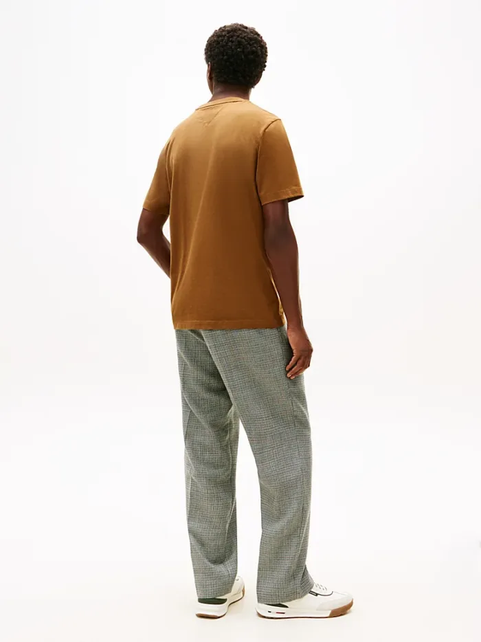 T-shirt Uomo Tommy Hilfiger Regular fit Beige Khaki in Cotone con Bandierina cod MW0MW39995 GWP, foto 2 di 3