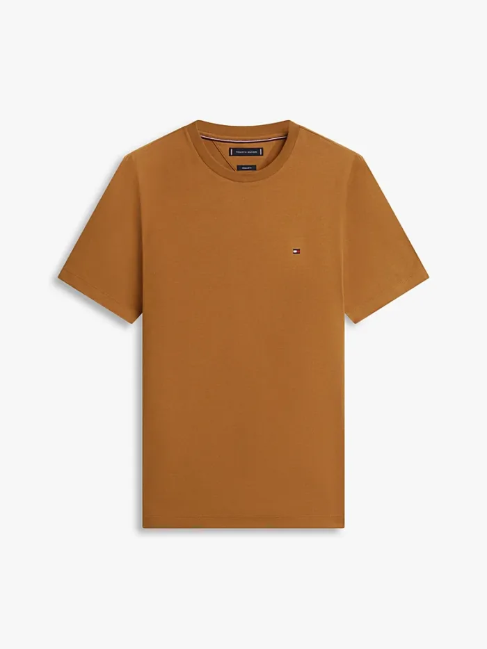 T-shirt Uomo Tommy Hilfiger Regular fit Beige Khaki in Cotone con Bandierina cod MW0MW39995 GWP, foto 3 di 3