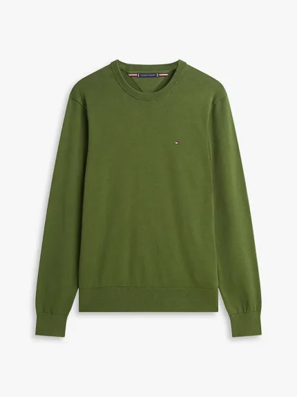 Maglioncino Girocollo in Cotone Uomo Tommy Hilfiger Verde art. MW0MW39999 L01