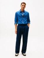 Camicia Uomo Tommy Hilfiger regular fit in Mid Blue Denim con bandierina cod MW0MW40494 1A4 - immagine 3