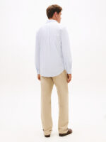 Camicia Uomo Tommy Hilfiger TH Flex regular fit in Cotone a righe Celeste Fondo Bianco cod MW0MW41403 0A5 - immagine 4