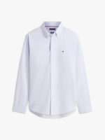 Camicia Uomo Tommy Hilfiger TH Flex regular fit in Cotone a righe Celeste Fondo Bianco cod MW0MW41403 0A5 - immagine 5