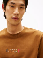 T-shirt Uomo Tommy Hilfiger regular fit Beige khaki a maniche lunghe in jersey con logo cod MW0MW41454 GWP - immagine 2