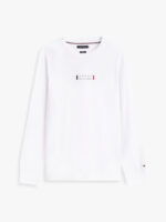T-shirt Uomo Tommy Hilfiger regular fit Bianca a maniche lunghe in jersey con logo cod MW0MW41454 1BR - immagine 5