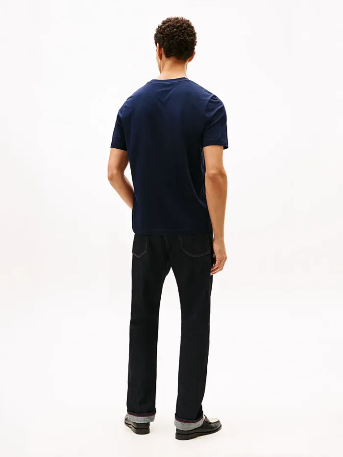 T-shirt Uomo Tommy Hilfiger Regular fit Blu Notte in Jersey con Grafica Frontale cod MW0MW41455 DW5, foto 2 di 3