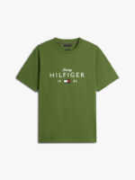 T-shirt Uomo Tommy Hilfiger Regular fit Verde Militare in Jersey con Grafica Frontale cod MW0MW41455 L01 - immagine 3
