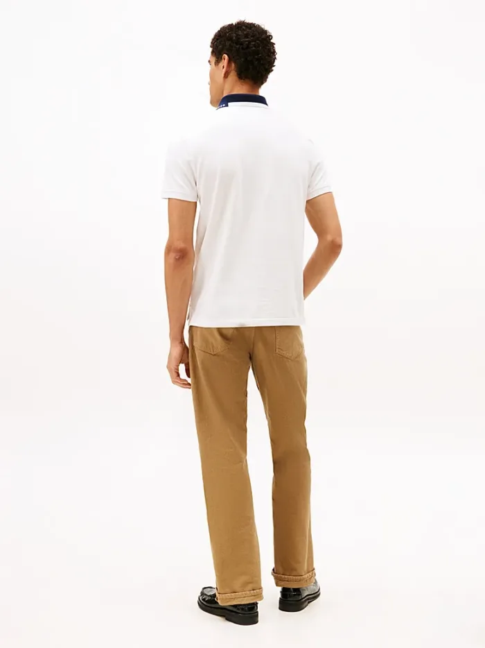 Polo regular fit in piqué Uomo Tommy Hilfiger Bianca con ricamo sul colletto art. MW0MW41605 YBL, foto 2 di 3