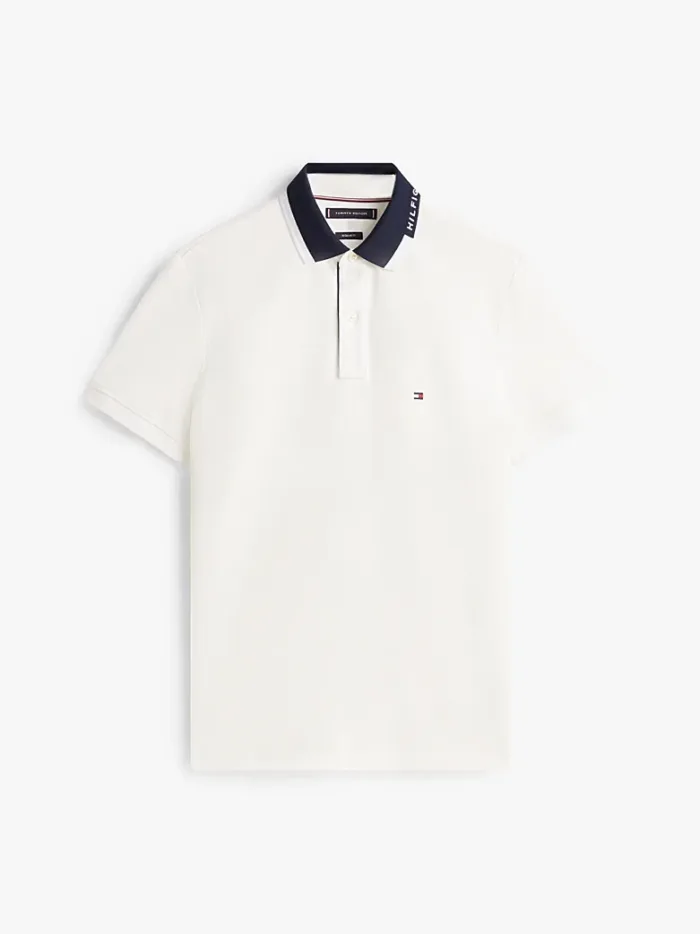 Polo regular fit in piqué Uomo Tommy Hilfiger Bianca con ricamo sul colletto art. MW0MW41605 YBL, foto 3 di 3