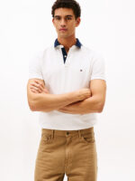 Polo regular fit in piqué Uomo Tommy Hilfiger Bianca con ricamo sul colletto art. MW0MW41605 YBL