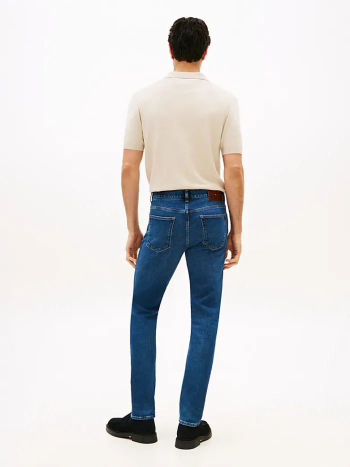 Jeans Slim Uomo Tommy Hilfiger Bleecker Lavaggio Medio Scuro art. MW0MW41905 1BM, foto 4 di 4