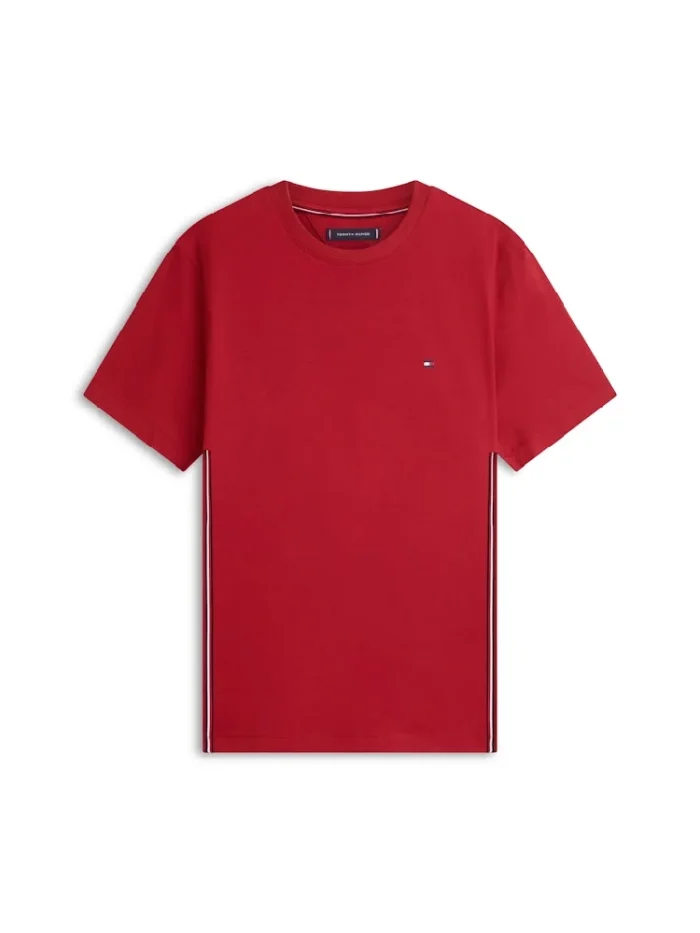 T-shirt Regular Fit Global Stripe in jersey Uomo Tommy Hilfiger Rossa art. MW0MW42393 XIT, foto 3 di 3