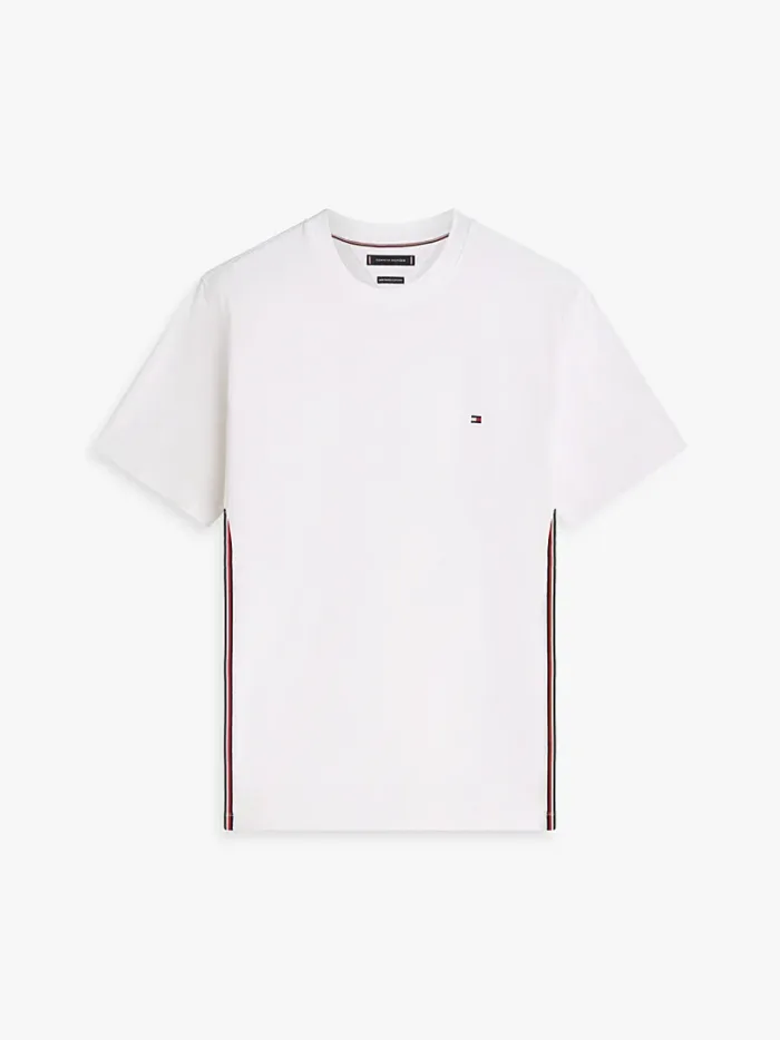T-shirt Regular Fit Global Stripe in jersey Uomo Tommy Hilfiger Bianco art. MW0MW42393 YBR, foto 3 di 3