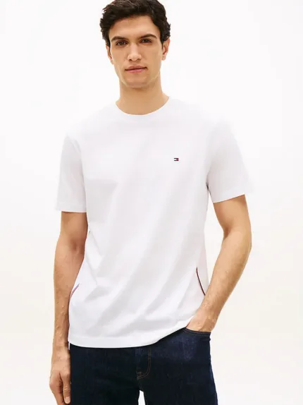T-shirt Regular Fit Global Stripe in jersey Uomo Tommy Hilfiger Bianco art. MW0MW42393 YBR