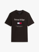 T-shirt Uomo Tommy Hilfiger Regular fit Nera in Cotone con Logo Frontale in Rilievo cod MW0MW42736 BDS - immagine 5