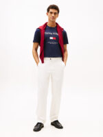 T-shirt Uomo Tommy Hilfiger Regular fit Blu Notte in Cotone con Logo Frontale in Rilievo cod MW0MW42736 DW5 - immagine 3
