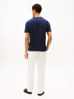 T-shirt Uomo Tommy Hilfiger Regular fit Blu Notte in Cotone con Logo Frontale in Rilievo cod MW0MW42736 DW5 - immagine 4