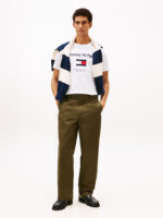 T-shirt Uomo Tommy Hilfiger Regular fit Bianca in Cotone con Logo Frontale in Rilievo cod MW0MW42736 YBR - immagine 3