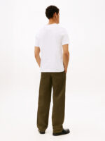 T-shirt Uomo Tommy Hilfiger Regular fit Bianca in Cotone con Logo Frontale in Rilievo cod MW0MW42736 YBR - immagine 4