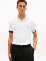 Polo Slim Fit in Maglina Cotone Uomo Tommy Hilfiger Bianca art. MW0MW42743 YBR - immagine 2