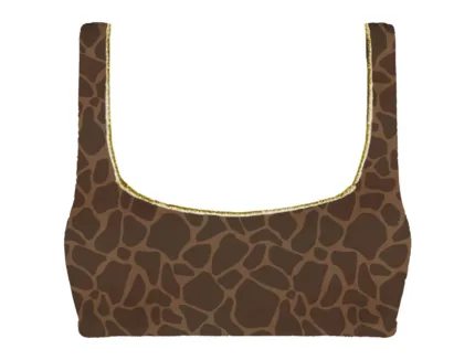 Bralette a Fascia Mc2 Saint Barth In Velluto Stampa Giraffa art. Naima Overlock Velvet Giraffe Skin 18