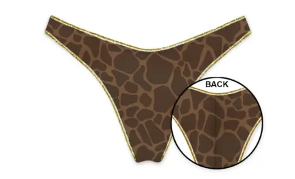 Slip Perizoma Mc2 Saint Barth In Velluto Stampa Giraffa art. Naomi Overlock Velvet Giraffe Skin 18