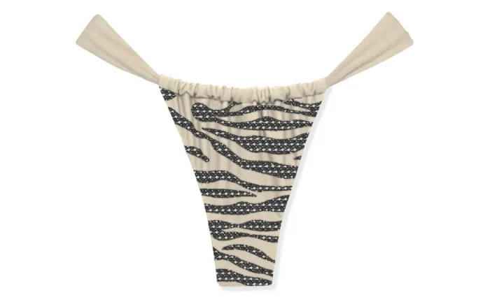 Slip Brasiliana Mc2 Saint Barth art. Noelle Shiny Strass Zebra 1000, foto 1 di 1