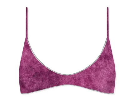Bralette in Velluto Ciclamino Mc2 Saint Barth art. Paloma Overlock Velvet 79 Silver