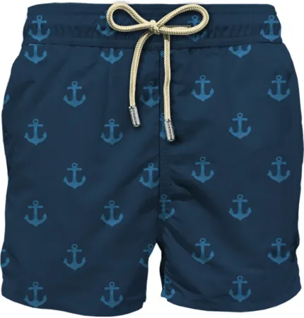 Costume Mc2 Saint Barth Blu con Ancore Ricamate art. Patmos The Riviera Jacquard Anchor 61