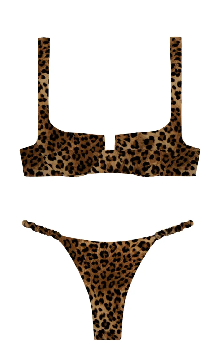 Completo Costume Balconette e Perizoma Leopardati Mc2 Saint Barth art. Perlamir Sand Leopard 19, foto 1 di 1